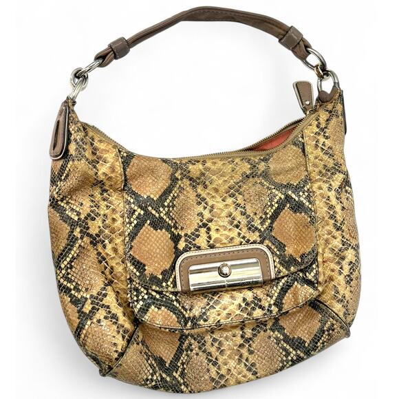Coach Kristin python-embossed leather hobo handbag - Picture 1 of 10